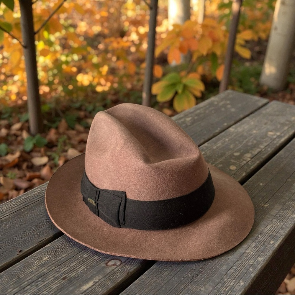 Scala Size L 100% Wool Felt New Yorker Blues Brothers Teardrop Fedora Hat